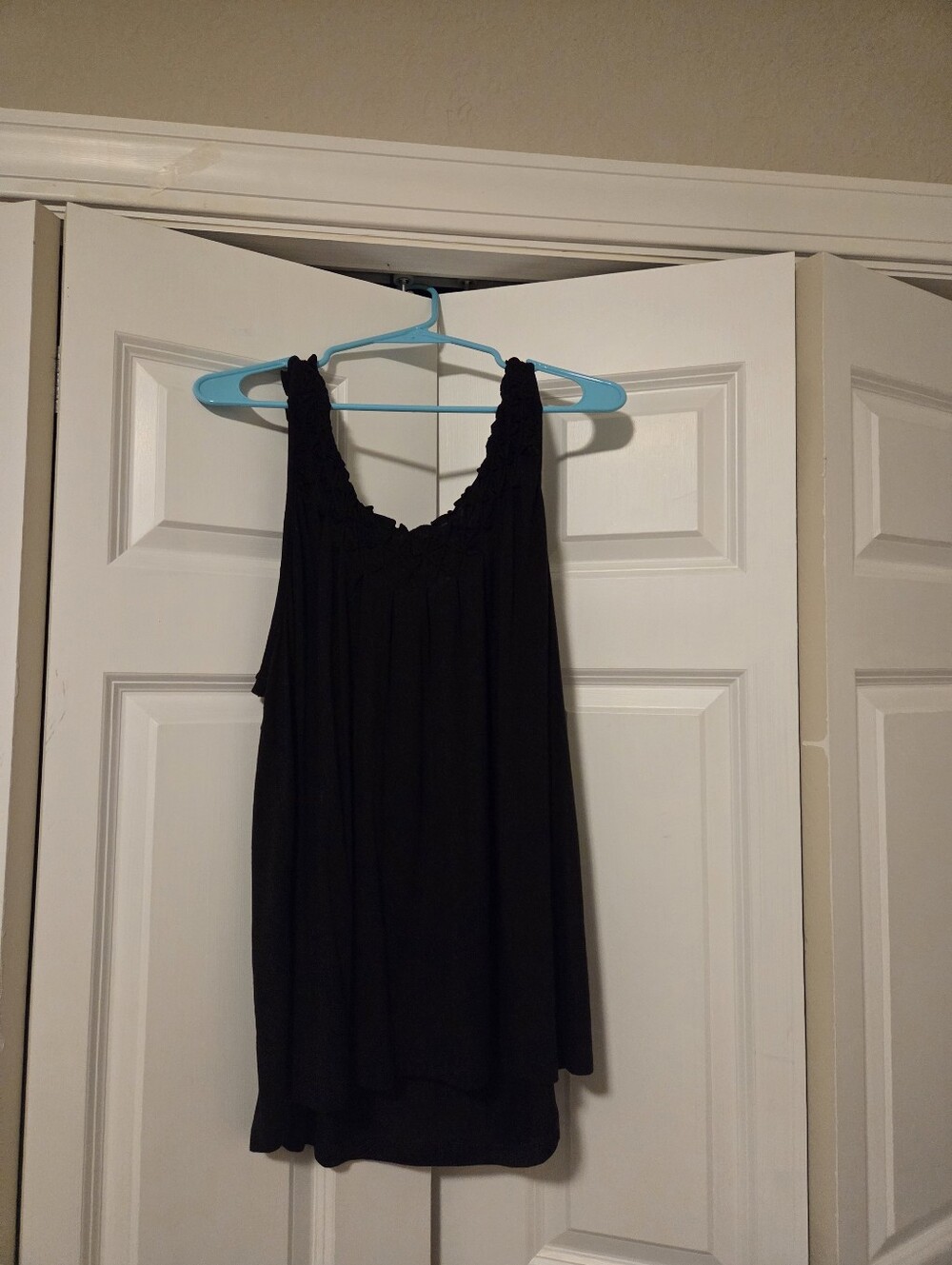 Maurices Black Tank Top with Ruffled Straps